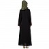Black Casual abaya with piping at sleeves